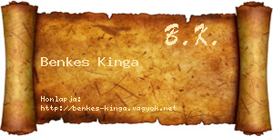 Benkes Kinga névjegykártya